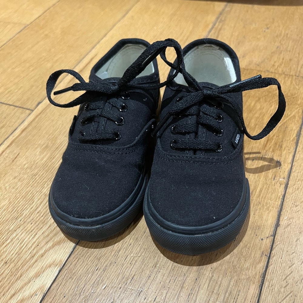 Barely worn size 8 toddler black vans